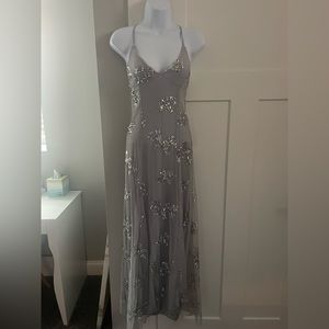 Stunner Boutique Grey Sparkly Maxi Dress
